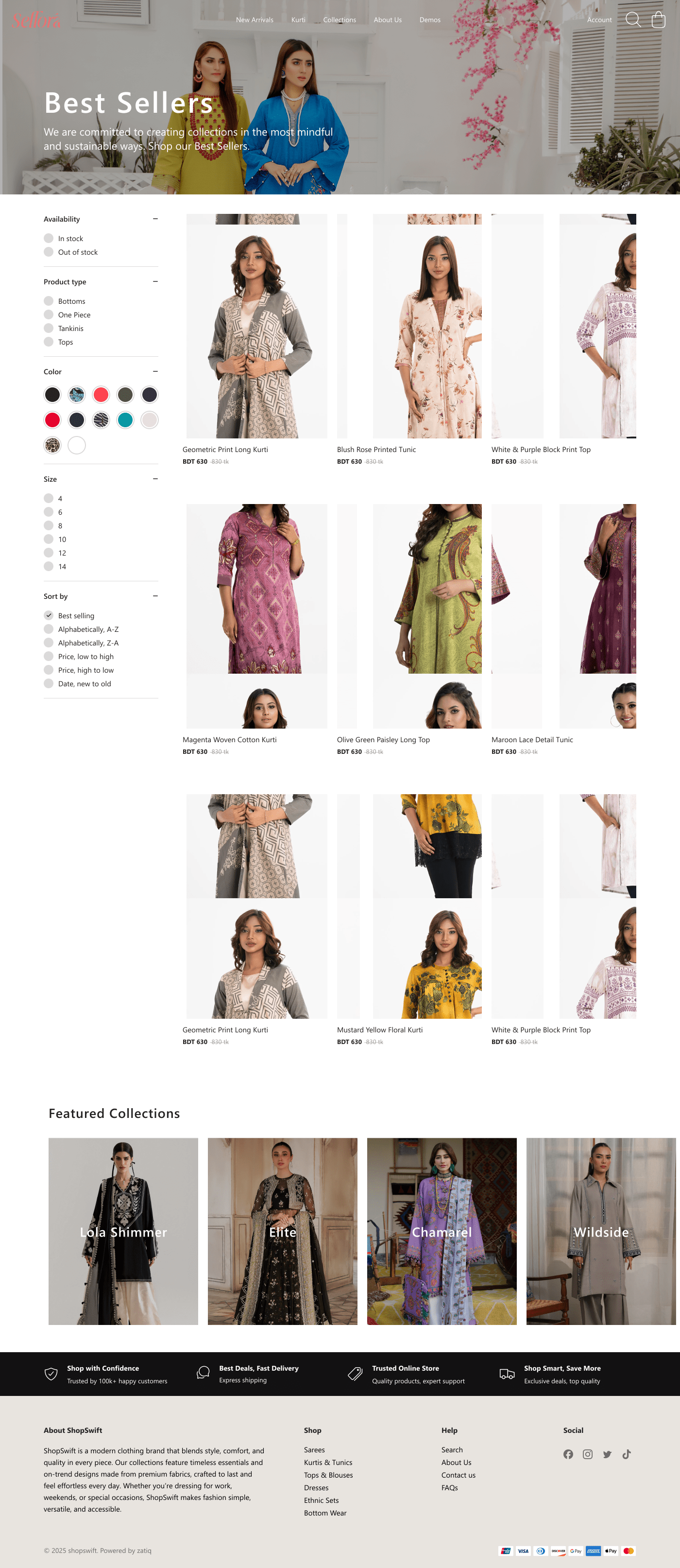 Sellora Theme — Products Page