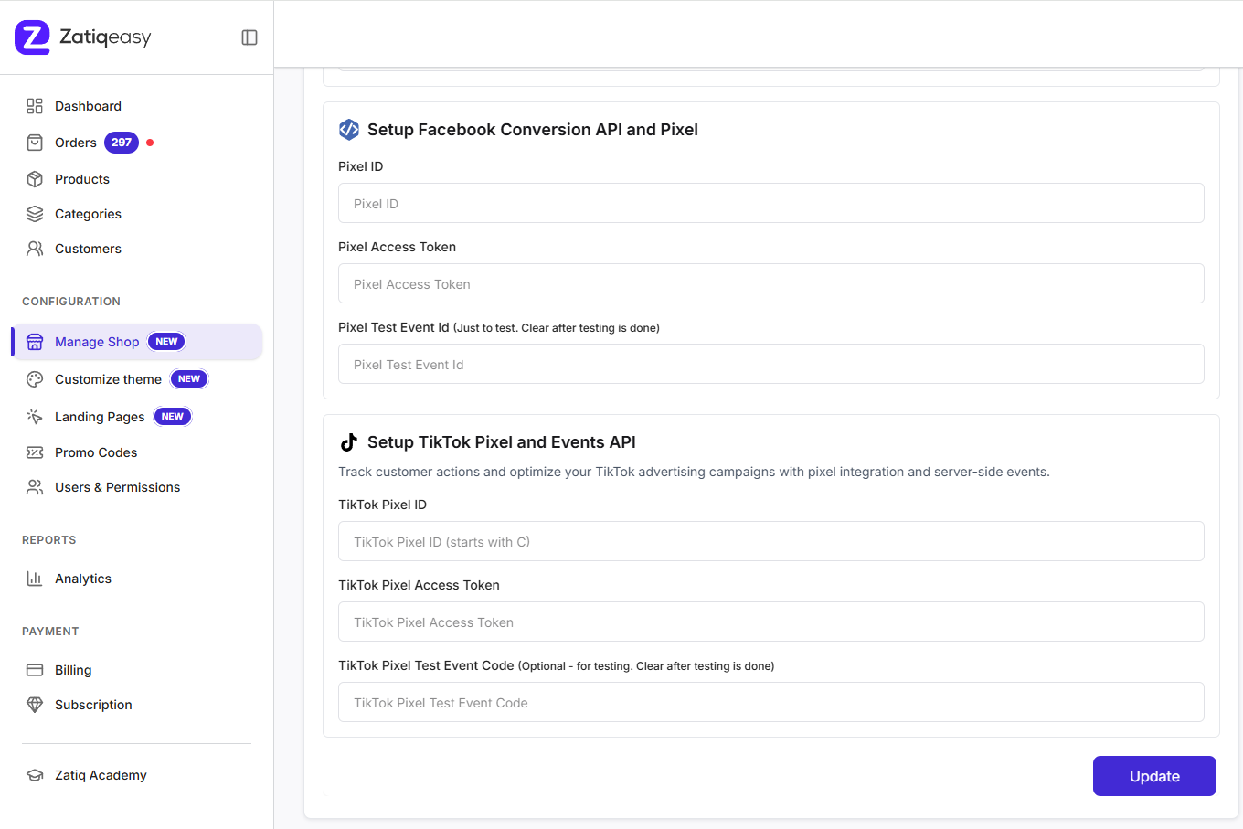 TikTok Pixel — Setup